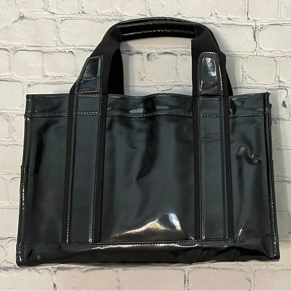 Tory Burch Black Patent Leather Logo Tote - EUC. - Picture 6 of 16